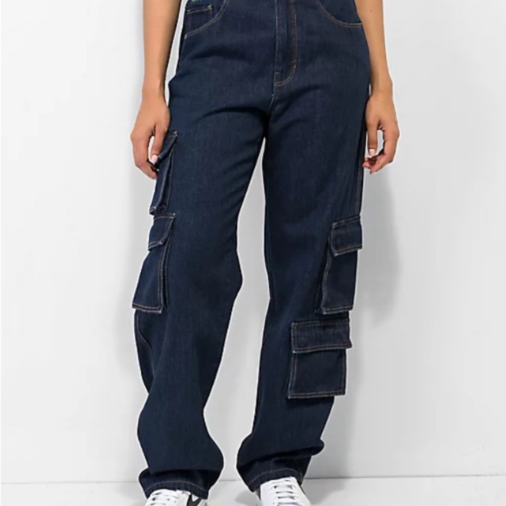 Empyre Tori Dark Blue Denim Cargo Jeans 6